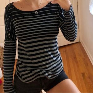 black & gray striped thin long sleeve✨